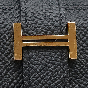 エルメス HERMES ベアン コンビネ ブラック ヴォーエプソン 三つ折り財布 ゴールド金具 黒