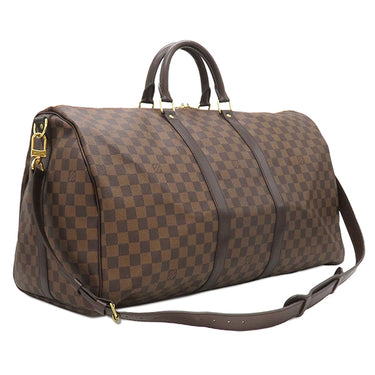 ルイヴィトン LOUIS VUITTON キーポル バンドリエール 55 N41414 ダミエエベヌ ダミエキャンバス ボストンバッグ ゴールド金具 茶 鍵・パドロック欠品