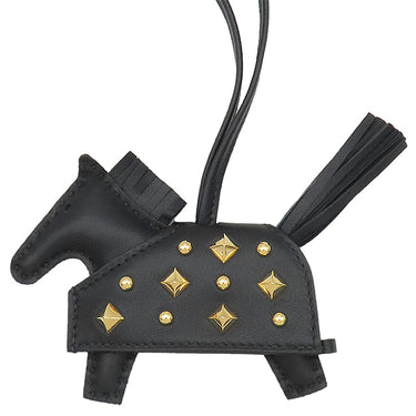 エルメス HERMES ロデオ ロべオロックPM ブラック アニューミロ バッグチャーム ゴールド金具 黒