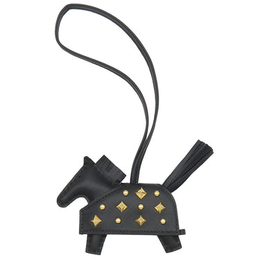 エルメス HERMES ロデオ ロべオロックPM ブラック アニューミロ バッグチャーム ゴールド金具 黒