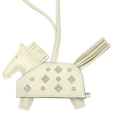 エルメス HERMES ロデオ ロべオロックPM クレ アニューミロ バッグチャーム シルバー金具 新品 未使用 オフホワイト