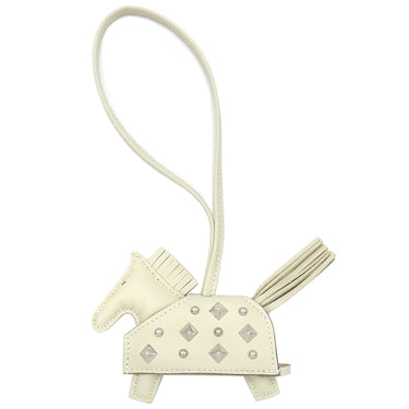 エルメス HERMES ロデオ ロべオロックPM クレ アニューミロ バッグチャーム シルバー金具 新品 未使用 オフホワイト