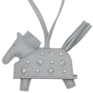 エルメス HERMES ロデオ ロべオロックPM グリパンタン アニューミロ バッグチャーム シルバー金具 新品 未使用 ライトグレー