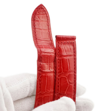 カルティエ Cartier 純正 クロコバンド レッド クロコダイル 腕時計パーツ 替え ベルト ストラップ 本革 予備 スペア 部品 パーツ 20ｍｍ レッド 赤