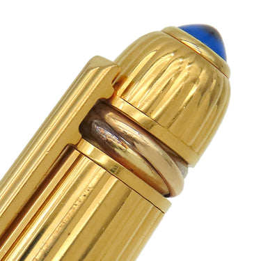 カルティエ Cartier パシャ ドゥ カルティエ 1989 ゴールド GP ボールペン ブルーカボション トリニティライン F字 青インク 筆記確認済み