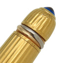 カルティエ Cartier パシャ ドゥ カルティエ 1989 ゴールド GP ボールペン ブルーカボション トリニティライン F字 青インク 筆記確認済み