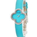 腕時計 ヴァンクリーフアーペル Van Cleef & Arpels ヴィンテージ アルハンブラ 336574 クオーツ レディース メーカーOH済 K18WG無垢 ターコイズ