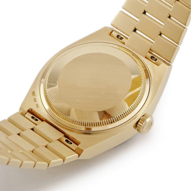 腕時計 ロレックス ROLEX オイスタークォーツ デイデイト 19018 80番 クオーツ メンズ メーカーOH済 80番台 K18YG無垢 ピラミッド文字盤