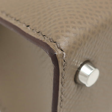 エルメス HERMES ミニケリードゥ カザック 外縫い エトゥープ×セサミ ヴォーエプソン 2WAYバッグ シルバー金具 グレージュ 茶