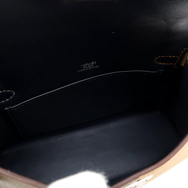 エルメス HERMES ミニケリードゥ カザック 外縫い エトゥープ×セサミ ヴォーエプソン 2WAYバッグ シルバー金具 グレージュ 茶