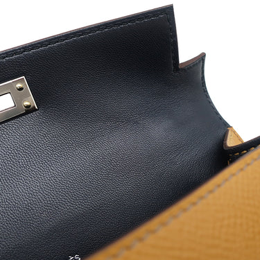 エルメス HERMES ミニケリードゥ カザック 外縫い エトゥープ×セサミ ヴォーエプソン 2WAYバッグ シルバー金具 グレージュ 茶