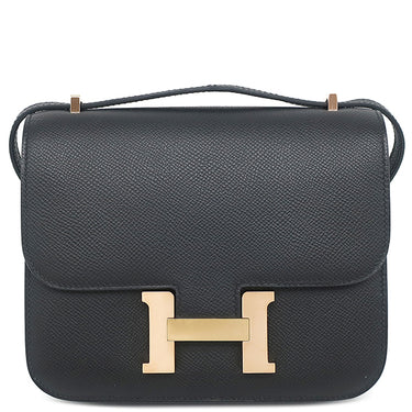 エルメス HERMES コンスタンスミニ 3 ミロワール ブラック ヴォーエプソン ショルダーバッグ ローズゴールド金具 黒