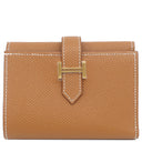 エルメス HERMES ベアン コンビネ ゴールド ヴォーエプソン 三つ折り財布 ゴールド金具 茶