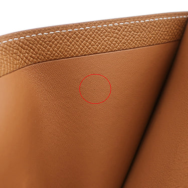 エルメス HERMES ベアン コンビネ ゴールド ヴォーエプソン 三つ折り財布 ゴールド金具 茶