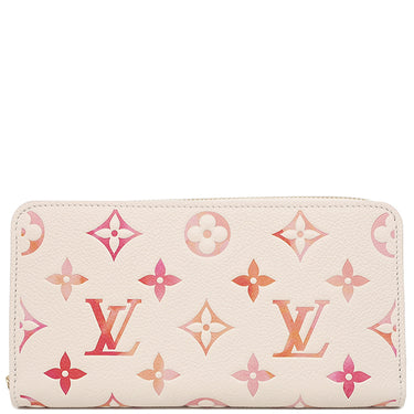 ルイヴィトン LOUIS VUITTON ジッピーウォレット M83505 サンライズ アクワレル モノグラムアンプラント 長財布 ゴールド金具 ラウンドファスナー グラデーション