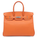エルメス HERMES バーキン35 オレンジ ヴォーエプソン ハンドバッグ シルバー金具 オレンジ