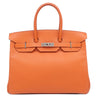 エルメス HERMES バーキン35 オレンジ ヴォーエプソン ハンドバッグ シルバー金具 オレンジ