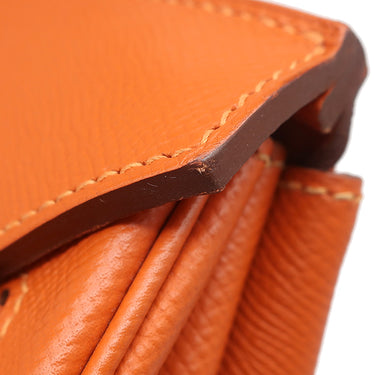 エルメス HERMES バーキン35 オレンジ ヴォーエプソン ハンドバッグ シルバー金具 オレンジ