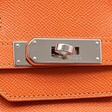 エルメス HERMES バーキン35 オレンジ ヴォーエプソン ハンドバッグ シルバー金具 オレンジ