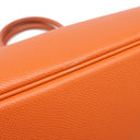 エルメス HERMES バーキン35 オレンジ ヴォーエプソン ハンドバッグ シルバー金具 オレンジ