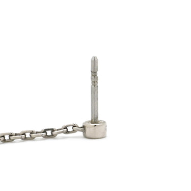 エルメス HERMES イリアード シェーヌダンクル ピンクXシルバー メタル エナメル ピアス ドロップ スイング