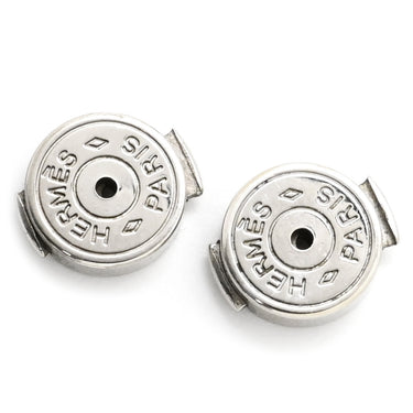 エルメス HERMES イリアード シェーヌダンクル ピンクXシルバー メタル エナメル ピアス ドロップ スイング