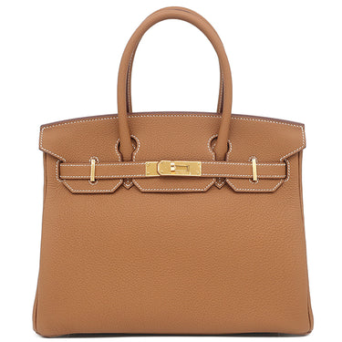 エルメス HERMES バーキン30 ゴールド トゴ ハンドバッグ ゴールド金具 茶
