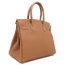 エルメス HERMES バーキン30 ゴールド トゴ ハンドバッグ ゴールド金具 茶