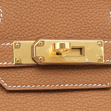 エルメス HERMES バーキン30 ゴールド トゴ ハンドバッグ ゴールド金具 茶