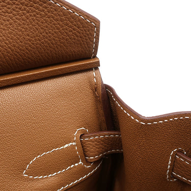 エルメス HERMES バーキン30 ゴールド トゴ ハンドバッグ ゴールド金具 茶