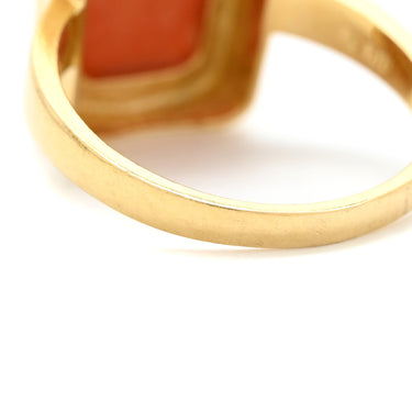TASAKI TASAKI 珊瑚 リング イエローゴールド K18YG 珊瑚 リング 指輪 赤 サンゴ スクエア 12.5号