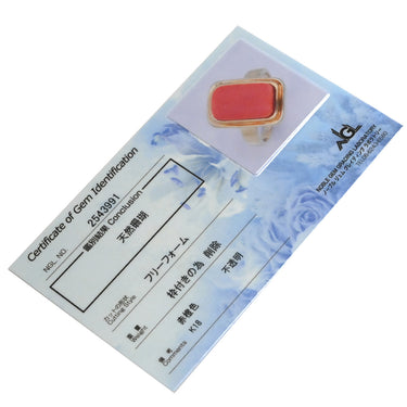 TASAKI TASAKI 珊瑚 リング イエローゴールド K18YG 珊瑚 リング 指輪 赤 サンゴ スクエア 12.5号