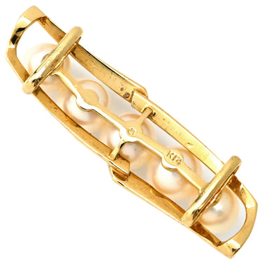 ミキモト MIKIMOTO パール 帯どめ パールホワイト K14YG パール アクセサリー MIKIMOTO 帯留め 5P 5粒 真珠 あこや