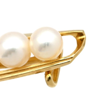 ミキモト MIKIMOTO パール 帯どめ パールホワイト K14YG パール アクセサリー MIKIMOTO 帯留め 5P 5粒 真珠 あこや