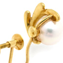 ミキモト MIKIMOTO パールホワイト×イエローゴールド K18YG パール イヤリング Au750 18K 18金 イエローゴールド あこや パール 真珠