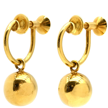 ミキモト MIKIMOTO イエローゴールド K18YG イヤリング Au750 18K 18金 イエローゴールド ボール 丸型 スイング