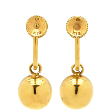 ミキモト MIKIMOTO イエローゴールド K18YG イヤリング Au750 18K 18金 イエローゴールド ボール 丸型 スイング