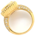 ノンブランド NON BRAND レッドトルマリン ダイヤ リング レッド×イエローゴールド K18YG ダイヤモンド レッドトルマリン リング 指輪 赤 スクエア カメオ 浮き彫り ルベライト パヴェ 10.5号