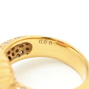 ノンブランド NON BRAND レッドトルマリン ダイヤ リング レッド×イエローゴールド K18YG ダイヤモンド レッドトルマリン リング 指輪 赤 スクエア カメオ 浮き彫り ルベライト パヴェ 10.5号