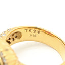 ノンブランド NON BRAND レッドトルマリン ダイヤ リング レッド×イエローゴールド K18YG ダイヤモンド レッドトルマリン リング 指輪 赤 スクエア カメオ 浮き彫り ルベライト パヴェ 10.5号