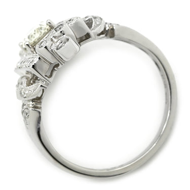 ノンブランド NON BRAND イエローダイヤ 0.56ct ダイヤ デザインリング ホワイトゴールド K18WG ダイヤモンド リング 指輪 18K 750 WG ラウンドブリリアントカット 11号