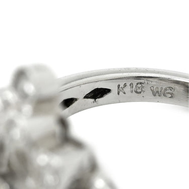 ノンブランド NON BRAND イエローダイヤ 0.56ct ダイヤ デザインリング ホワイトゴールド K18WG ダイヤモンド リング 指輪 18K 750 WG ラウンドブリリアントカット 11号