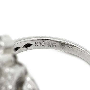 ノンブランド NON BRAND イエローダイヤ 0.56ct ダイヤ デザインリング ホワイトゴールド K18WG ダイヤモンド リング 指輪 18K 750 WG ラウンドブリリアントカット 11号