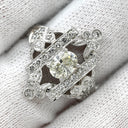 ノンブランド NON BRAND イエローダイヤ 0.56ct ダイヤ デザインリング ホワイトゴールド K18WG ダイヤモンド リング 指輪 18K 750 WG ラウンドブリリアントカット 11号