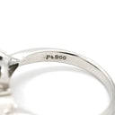 ノンブランド NON BRAND ブラック×プラチナシルバー Pt900 パール ダイヤモンド リング 指輪 プラチナム 1P 1粒 パール 真珠 黒蝶 ダイヤ トリリアントカット 14号