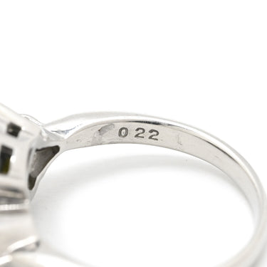 ノンブランド NON BRAND ブラック×プラチナシルバー Pt900 パール ダイヤモンド リング 指輪 プラチナム 1P 1粒 パール 真珠 黒蝶 ダイヤ トリリアントカット 14号