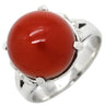 ノンブランド NON BRAND 珊瑚リング プラチナシルバー Pt900 珊瑚 リング 指輪 赤 サンゴ レッド ラウンドシェイプ 12号