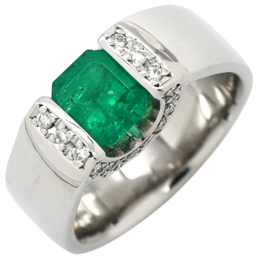 ノンブランド NON BRAND エメラルド ダイヤモンド リング プラチナシルバー Pt900 エメラルド ダイヤモンド リング 指輪 グリーン 緑 スクエア プラチナム 11.5号