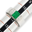 ノンブランド NON BRAND エメラルド ダイヤモンド リング プラチナシルバー Pt900 エメラルド ダイヤモンド リング 指輪 グリーン 緑 スクエア プラチナム 11.5号