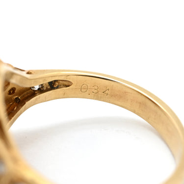 ノンブランド NON BRAND 珊瑚 ダイヤリング イエローゴールド K18YG 珊瑚 ダイヤモンド リング 指輪 サンゴ 赤 8.5号